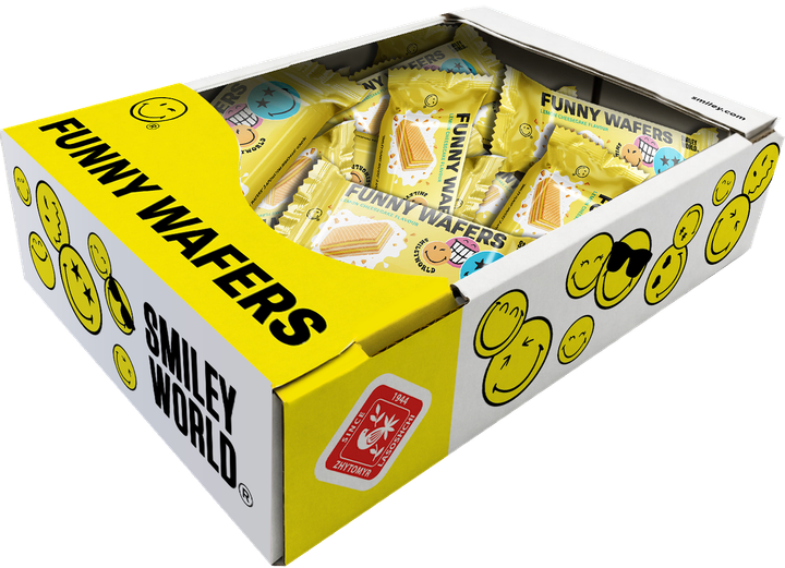 Вафлі з начинкою SmileyWorld FUNNY WAFERS з ароматом лимонного чизкейку 400г (214521) - изображение 4