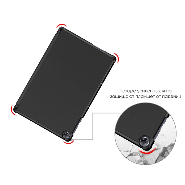 Чехол AIRON Premium для HUAWEI Matepad T10/S 9.7" Экокожа Черный с защитной пленкой и салфеткой - изображение 7