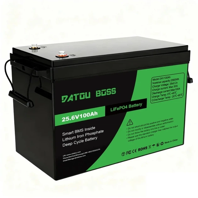 Акумулятор DATOUBOSS 24V 100Ah LiFePO4 з BMS 100A 2560Wh з глибоким циклом зарядки/розрядки BMS 100A - Фото 1 Акумулятор DATOUBOSS 24V 100Ah LiFePO4 з BMS 100A 2560Wh з глибоким циклом зарядки/розрядки BMS 100A - зображення 1