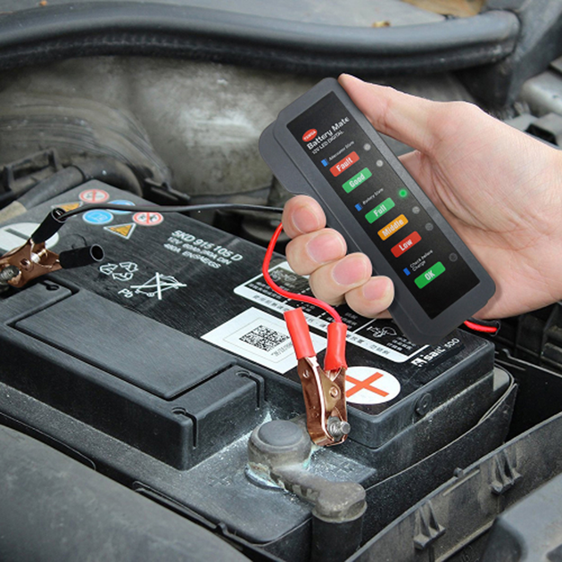 Тестер для аккумуляторных батарей BM-310 + крокодиллы, 12V, LED - изображение 3