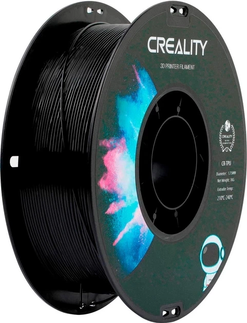 CR-TPU 95A Пластик, філамент CREALITY для 3D принтера 1кг, 1.75мм Чорний - Фото 1 CR-TPU 95A Пластик, філамент CREALITY для 3D принтера 1кг, 1.75мм Чорний - зображення 1