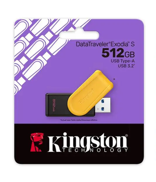 Флеш-накопичувач Kingston USB 3.2 DT Exodia S 512GB Black/Yellow - изображение 3