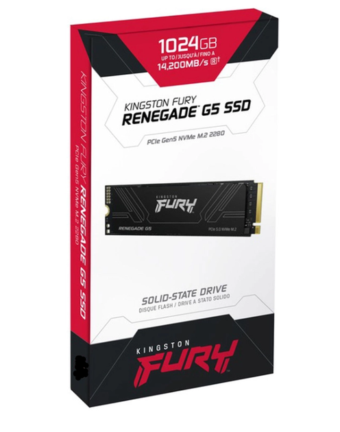 Накопичувач SSD M.2 Kingston FURY Renegade G5 1TB 2280 NVMe PCIe Gen 5.0 x4 3D TLC - Фото 5 Накопичувач SSD M.2 Kingston FURY Renegade G5 1TB 2280 NVMe PCIe Gen 5.0 x4 3D TLC - изображение 5