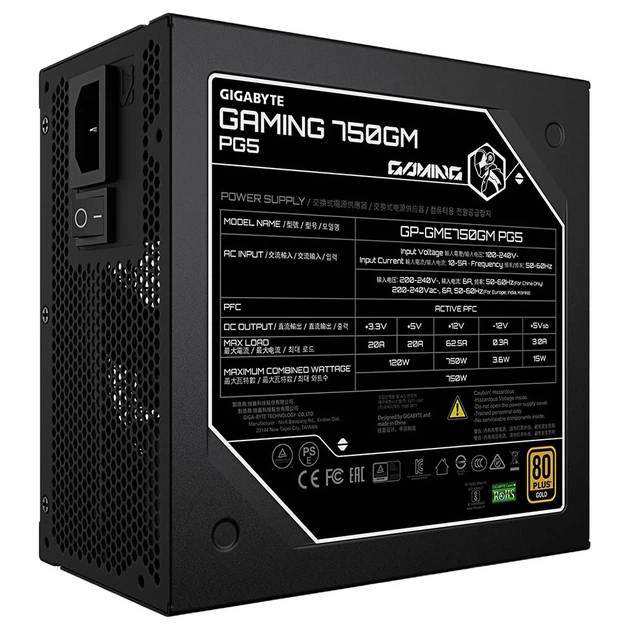 Блок питания для корпусов Gigabyte Gaming 750GM PG5, Черный - 759407 - изображение 4