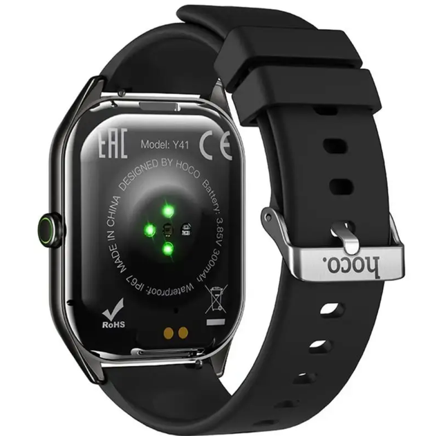 Смарт часы HOCO Y41 1.95" IPS Bluetooth звонки SpO₂ IP67, черные - изображение 3