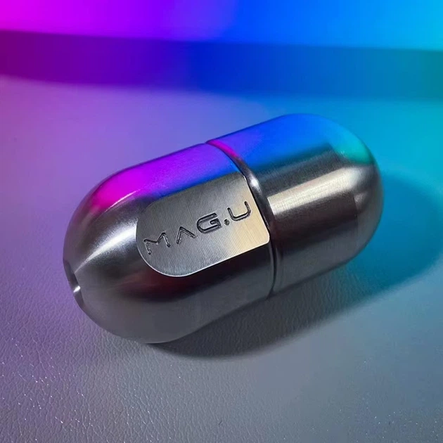EDC Фиджет игрушка 2в1 магнитный спинер слайдер Капсула Fidget Toy антистресс клацалка (серебряный) - Фото 1 EDC Фиджет игрушка 2в1 магнитный спинер слайдер Капсула Fidget Toy антистресс клацалка (серебряный) - изображение 1