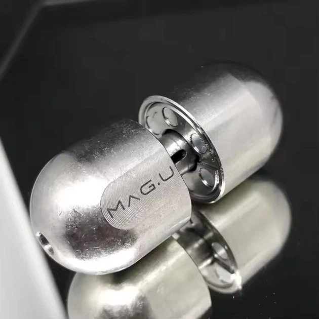 EDC Фиджет игрушка 2в1 магнитный спинер слайдер Капсула Fidget Toy антистресс клацалка (серебряный) - Фото 4 EDC Фиджет игрушка 2в1 магнитный спинер слайдер Капсула Fidget Toy антистресс клацалка (серебряный) - изображение 4