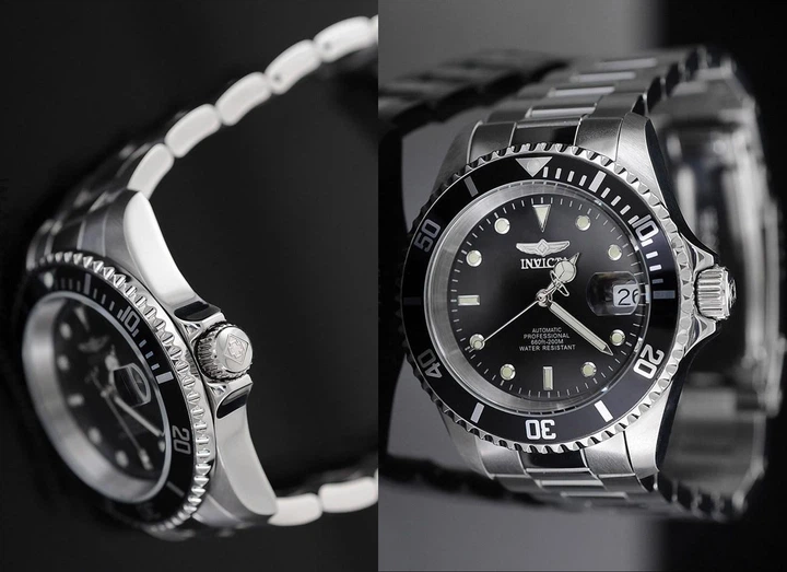 Механические часы Invicta 8926OBXL Pro Diver Automatic 43 мм. Gold Black 200 MT - изображение 5