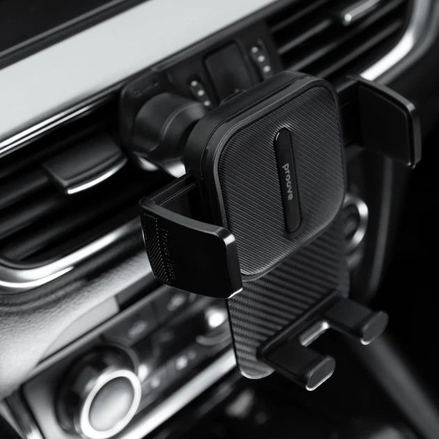 Автотримач для телефону Proove Carbon Clamp Air Outlet Car Mount Black (671190001) - зображення 6