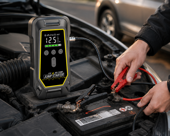 Пускозарядний пристрій K5 з компресором 150 PSI, Power Bank та LED-ліхтарем - зображення 2