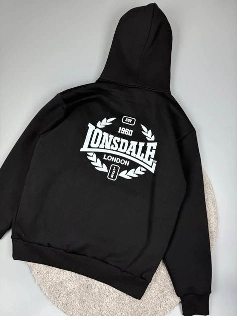 Мужское худи Lonsdale Черный Размер S (LNS008) - Фото 1 Мужское худи Lonsdale Черный Размер S (LNS008) - изображение 1