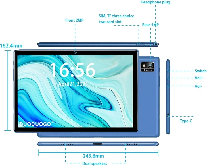 Планшет 10.1" DuoDuoGo Tab S1 6/128Gb Android 10 7000 mAh LTE - Уценка - изображение 3