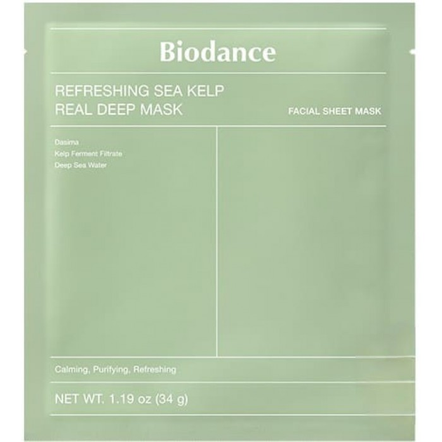 Гидрогелевая маска из морской водоросли Biodance - Refreshing Sea Kelp Real Deep Mask 34 г - Фото 1 Гидрогелевая маска из морской водоросли Biodance - Refreshing Sea Kelp Real Deep Mask 34 г - изображение 1