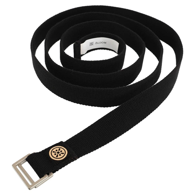 Ремень для йоги пояс для занятий йогой и пилатеса Bloom Yoga Strap 7088 размер 183x3,2см Black - зображення 4