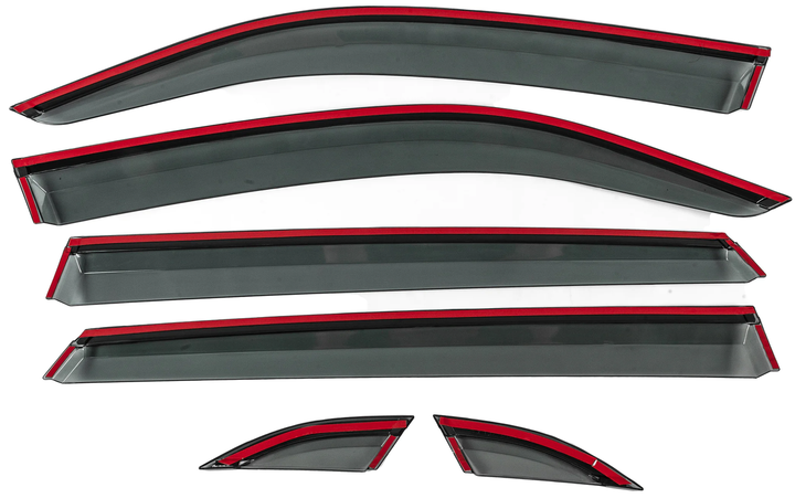 Вітровики на вікна з хромом Niken Luxury (6 шт) для Volkswagen Atlas (Terramont) 2016- рр - зображення 4
