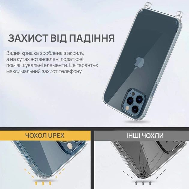 Чехол Upex Crossbody Protection Case для iPhone 14 | 13 Clear (UP120001) - Фото 4 Чехол Upex Crossbody Protection Case для iPhone 14 | 13 Clear (UP120001) - изображение 4