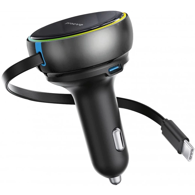 АЗУ Proove Hammer 81W (Type-C + USB) + Retractable Type-C Cable Black (CCHR81110001) - Фото 1 АЗУ Proove Hammer 81W (Type-C + USB) + Retractable Type-C Cable Black (CCHR81110001) - изображение 1