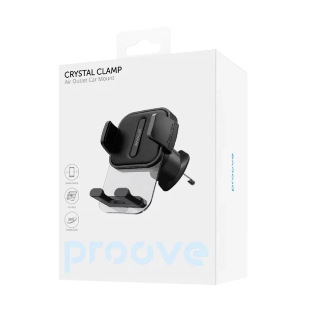 Автодержатель Proove Crystal Clamp Air Outlet Car Mount Black (CHCC00000001) - Фото 5 Автодержатель Proove Crystal Clamp Air Outlet Car Mount Black (CHCC00000001) - изображение 5