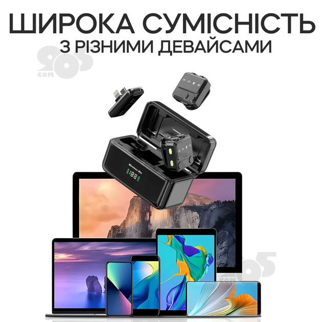 Беспроводной микрофон для телефона USB C и Lightning Bluetooth 5.3 6 часов работы Wiwu Wi-WM005 - изображение 8