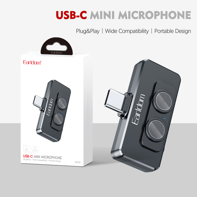 Беспроводной микрофон USB C для телефона Earldom ET-MC20 - изображение 3
