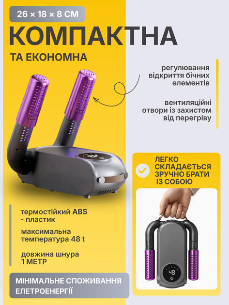 Сушка для взуття електрична ультрафіолетова антигрибкова портативна - Фото 3 Сушка для взуття електрична ультрафіолетова антигрибкова портативна - изображение 3