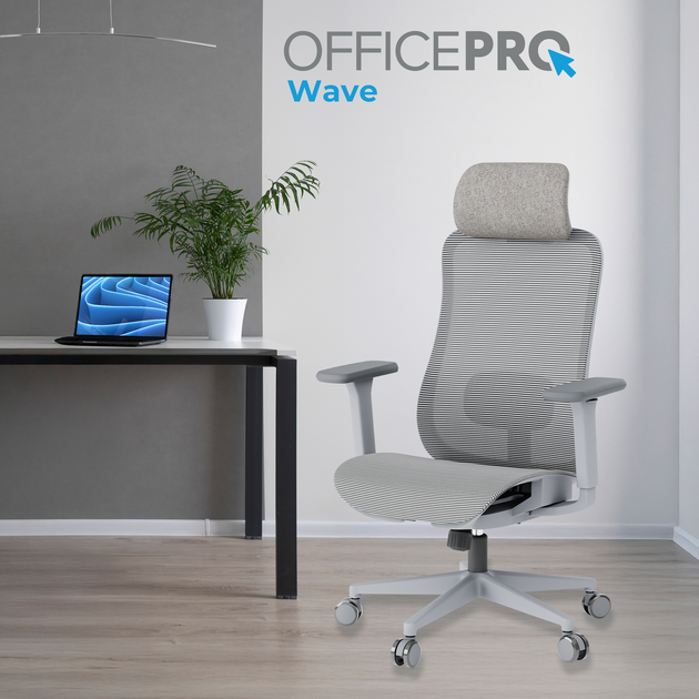 Крісло офісне OfficePro Wave OC670-G-G-G - изображение 9
