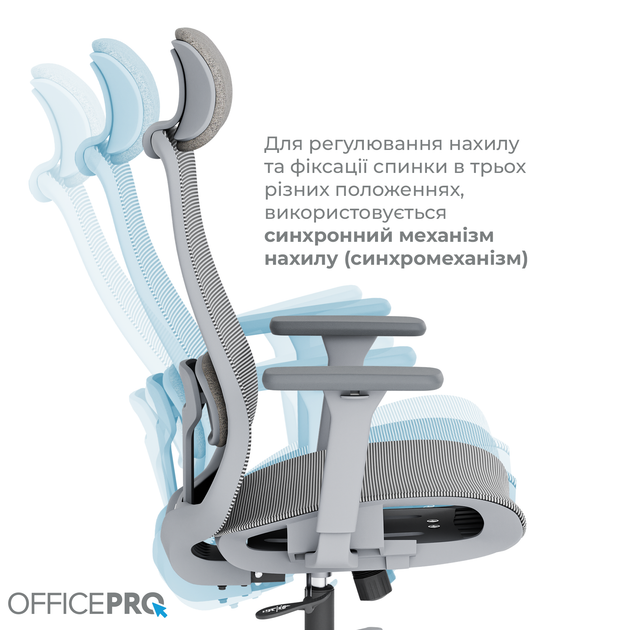 Крісло офісне OfficePro Wave OC670-G-G-G - изображение 15