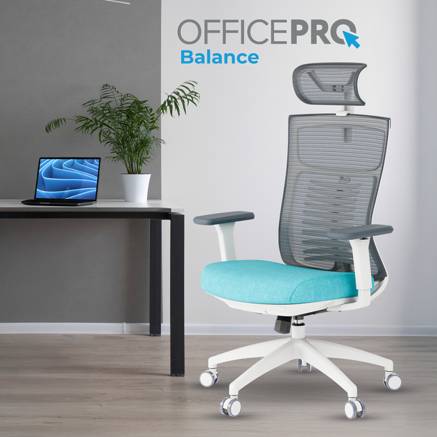 Крісло офісне OfficePro Balance OC550-W-DG-BL - Фото 9 Крісло офісне OfficePro Balance OC550-W-DG-BL - изображение 9