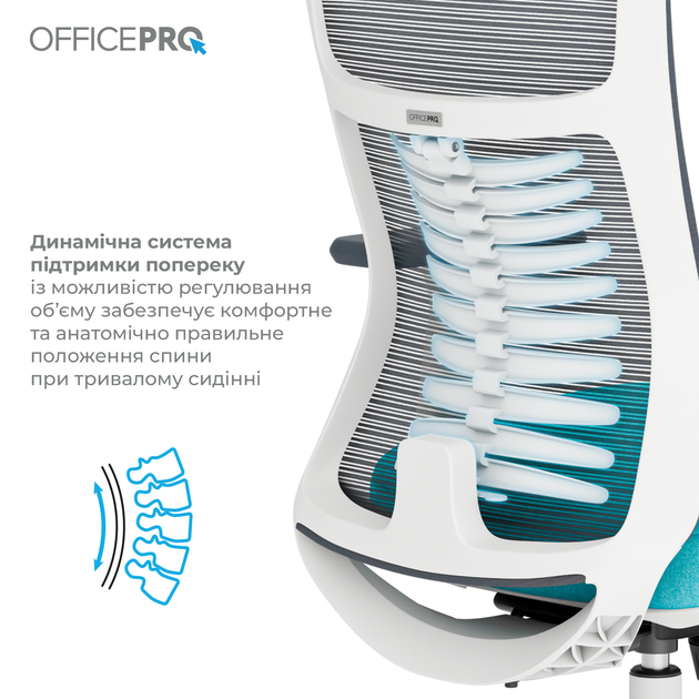 Крісло офісне OfficePro Balance OC550-W-DG-BL - Фото 11 Крісло офісне OfficePro Balance OC550-W-DG-BL - изображение 11