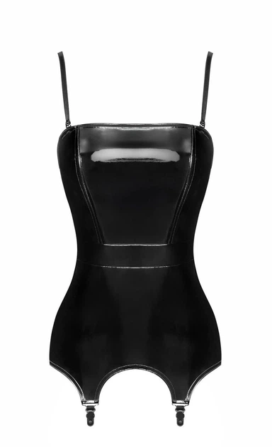 Эротический женский корсет с подвязками для чулок Noir Handmade F381 Dominae Venom PVC, размер M (SX4142) - Фото 6 Эротический женский корсет с подвязками для чулок Noir Handmade F381 Dominae Venom PVC, размер M (SX4142) - изображение 6