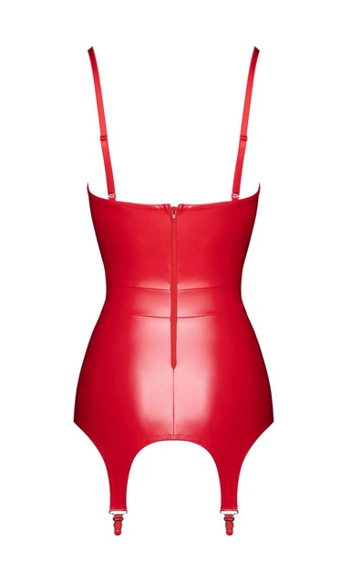 Эротический женский корсет с подвязками для чулок Noir Handmade F368 Bombshell Fierce, корсет-пояс, размер L, цвет красный - изображение 10