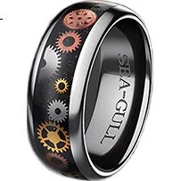 Кольцо ручной работы SEAGULL Starry Sky Gear, подарок для парня или девушки, размер 13, одно кольцо. - Фото 2 Кольцо ручной работы SEAGULL Starry Sky Gear, подарок для парня или девушки, размер 13, одно кольцо. - изображение 2