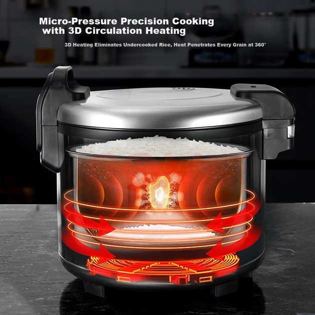 Профессиональная рисоварка Triangle объемом 13 л с антипригарным покрытием LX130-B подходит для столовых и гостиниц с численностью персонала более 10 человек. - изображение 7