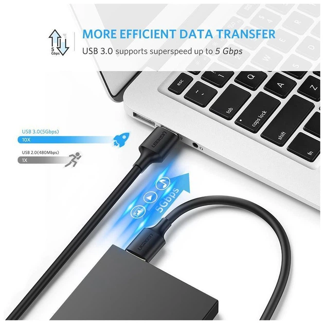 Дата кабель USB 3.0 AM/AM 1.0m US128 black Ugreen (10370) - зображення 4