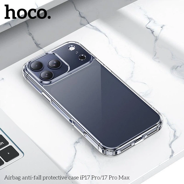 Чехол противоударный HOCO Airbag для Apple iPhone 17 PRO MAX, прозрачный - Фото 7 Чехол противоударный HOCO Airbag для Apple iPhone 17 PRO MAX, прозрачный - изображение 7