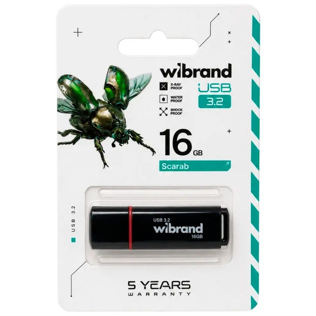 USB флеш накопитель Wibrand 16GB Scarab Black USB 3.2 (WI3.2/SC16P11B) (355220) - Фото 4 USB флеш накопитель Wibrand 16GB Scarab Black USB 3.2 (WI3.2/SC16P11B) (355220) - изображение 4