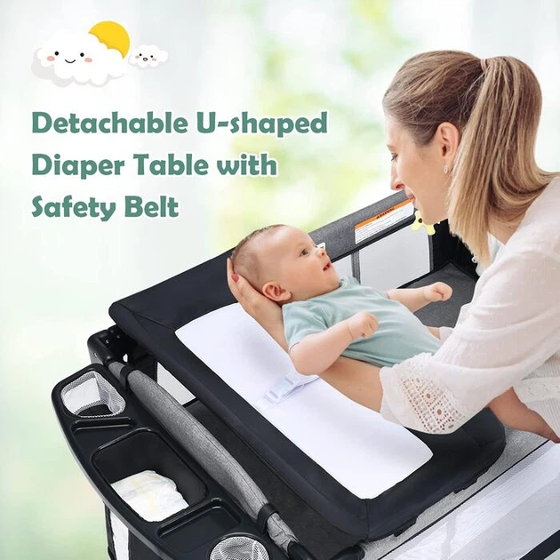 Мобіль для дитячого ліжечка GOPLUS Baby Travel Cot 125 x 65 x 78 см чорний - Фото 3 Мобіль для дитячого ліжечка GOPLUS Baby Travel Cot 125 x 65 x 78 см чорний - зображення 3