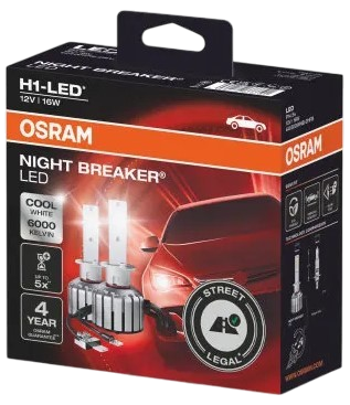 Zestaw samochodowych żarówek LED Osram Night Breaker H1-LED P14.5s 16 W 12 V 2 szt (64150DWNB) (4062172373791) - obraz 2