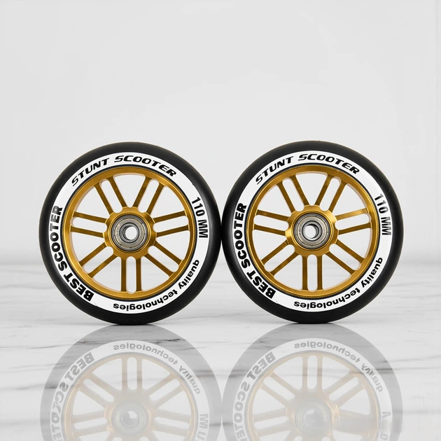 Колесо Best Scooter GOLD для трюкового самоката PU 110 мм металлический диск с подшипником 2 штуки (674367465) - Фото 10 Колесо Best Scooter GOLD для трюкового самоката PU 110 мм металлический диск с подшипником 2 штуки (674367465) - изображение 10