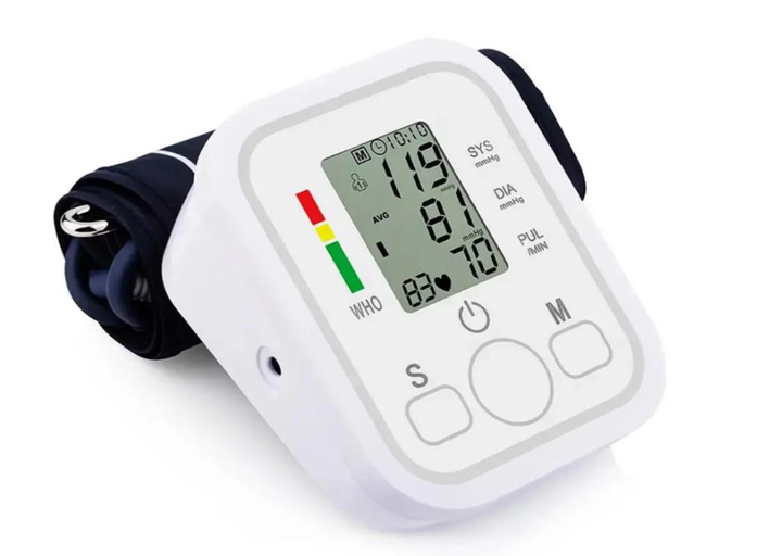 Тонометр автоматический UKC B08 PET 8953 LCD на плечо, измерение артериального давления и пульса, индикация аритмии, белый - изображение 4