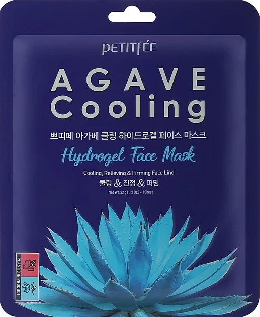 Гідрогелева охолоджувальна маска для обличчя з екстрактом агави Petitfee & Koelf Agave Cooling Hydrogel Face Mask - зображення 3