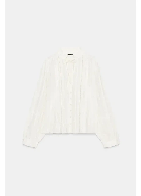 Блуза Zara 18376 Кремовий XS (4387) - Фото 4 Блуза Zara 18376 Кремовий XS (4387) - изображение 4