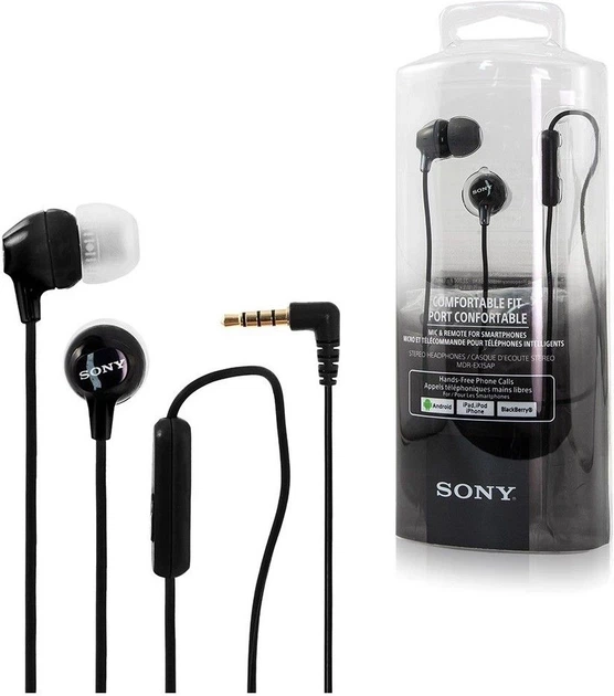 Наушники с микрофоном Sony MDR-EX15AP вакуумные Mini Jack 3.5 мм 1.2 м Черные (MDREX15APB.CE7) - изображение 3