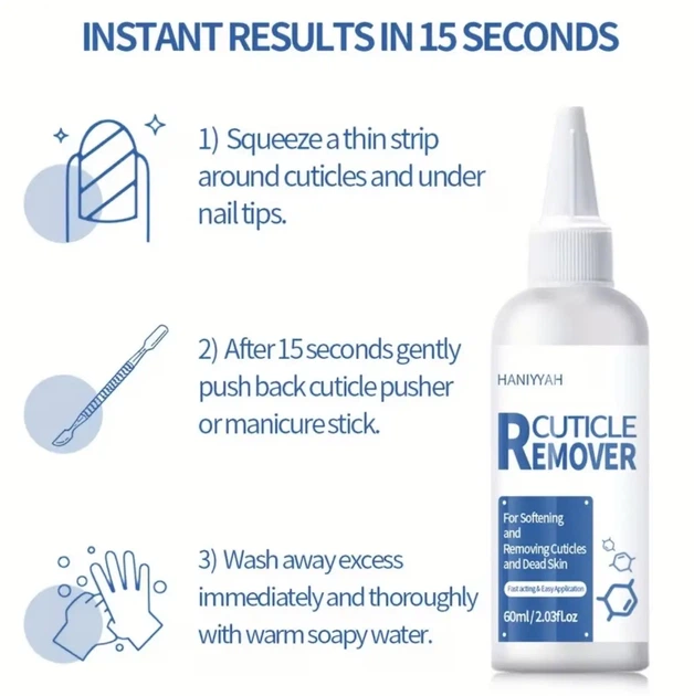 Рідина для видалення кутикули HANIIYAH Cuticle Remover 60 мл + манікюрний пушер - зображення 2