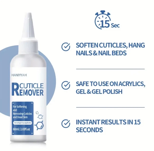 Рідина для видалення кутикули HANIIYAH Cuticle Remover 60 мл + манікюрний пушер - зображення 5