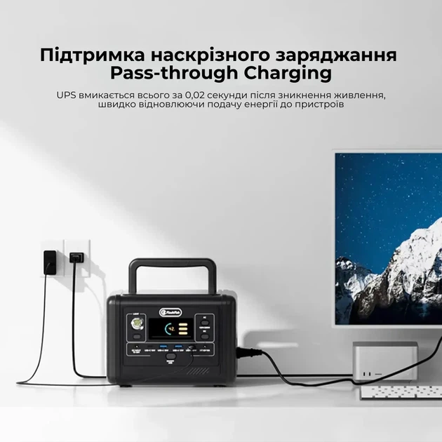 Портативна зарядна станція Flashfish T200 200 Вт 153,6 Вт·год LiFePO4 з чистою синусоїдою - зображення 4