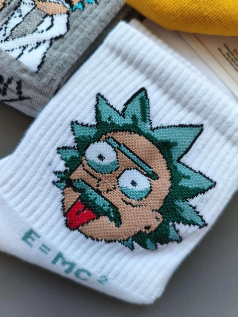 Набір 5 пар жіночі та підліткові високі шкарпетки з принтом Rick and Morty КОРОНА (р. 36-41, бавовна) - Фото 7 Набір 5 пар жіночі та підліткові високі шкарпетки з принтом Rick and Morty КОРОНА (р. 36-41, бавовна) - зображення 7