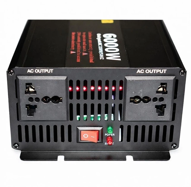Перетворювач напруги інвертор Eryuan із чистою синусоїдою 6000W LCD-дисплей DC/AC 12V-220V - зображення 3