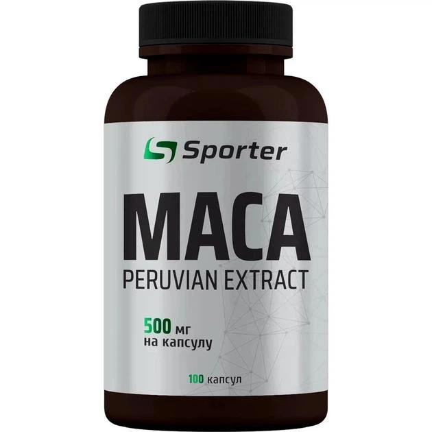 Мака перуанская Sporter Maca Peruvian Extract 500mg 100Caps натуральная добавка в упаковке (VMD-1207667) - Фото 1 Мака перуанская Sporter Maca Peruvian Extract 500mg 100Caps натуральная добавка в упаковке (VMD-1207667) - изображение 1