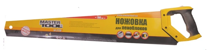Ножівка для піноблоків MASTERTOOL 700 мм зуб з побідитовою напайкою тефлонове покриття 14-2770 - изображение 2